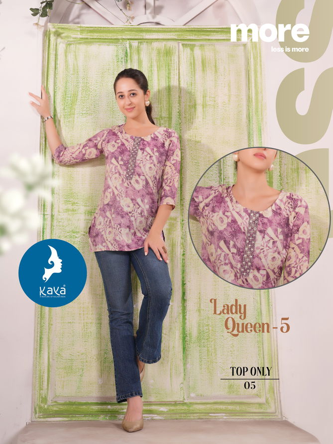 Lady Queen 5 By Kaya Capsule Printed Ladies Top Wholesale Price In Surat